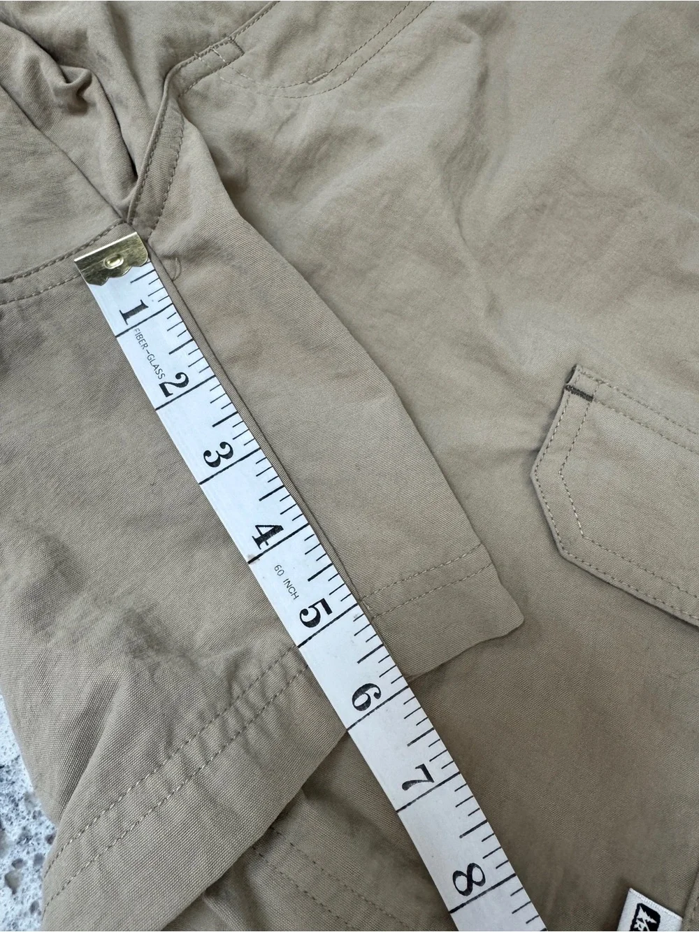 REI Men's Khaki Cargo Hiking Shorts UPF 40+ Nylon Outdoor Pockets Trail Size 32