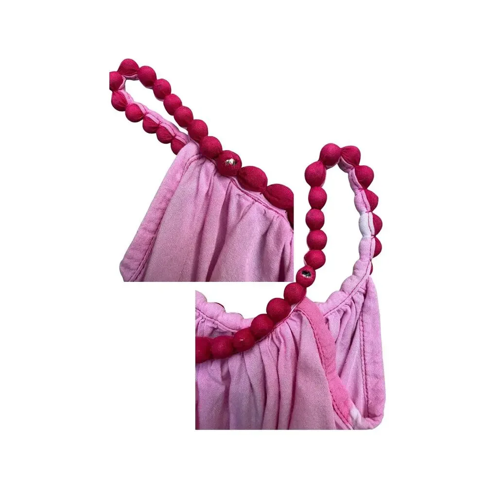 Kembali Tie Dye Dress Necklace Detail Set of 2, Baby Size XS(2T), Pink/ Orange