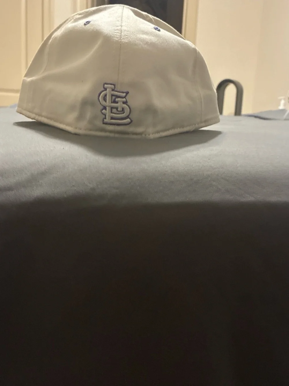 White Baseball Cap with Embroidered Interlocking Logo