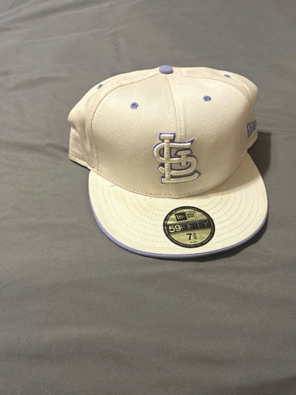 White Baseball Cap with Embroidered Interlocking Logo