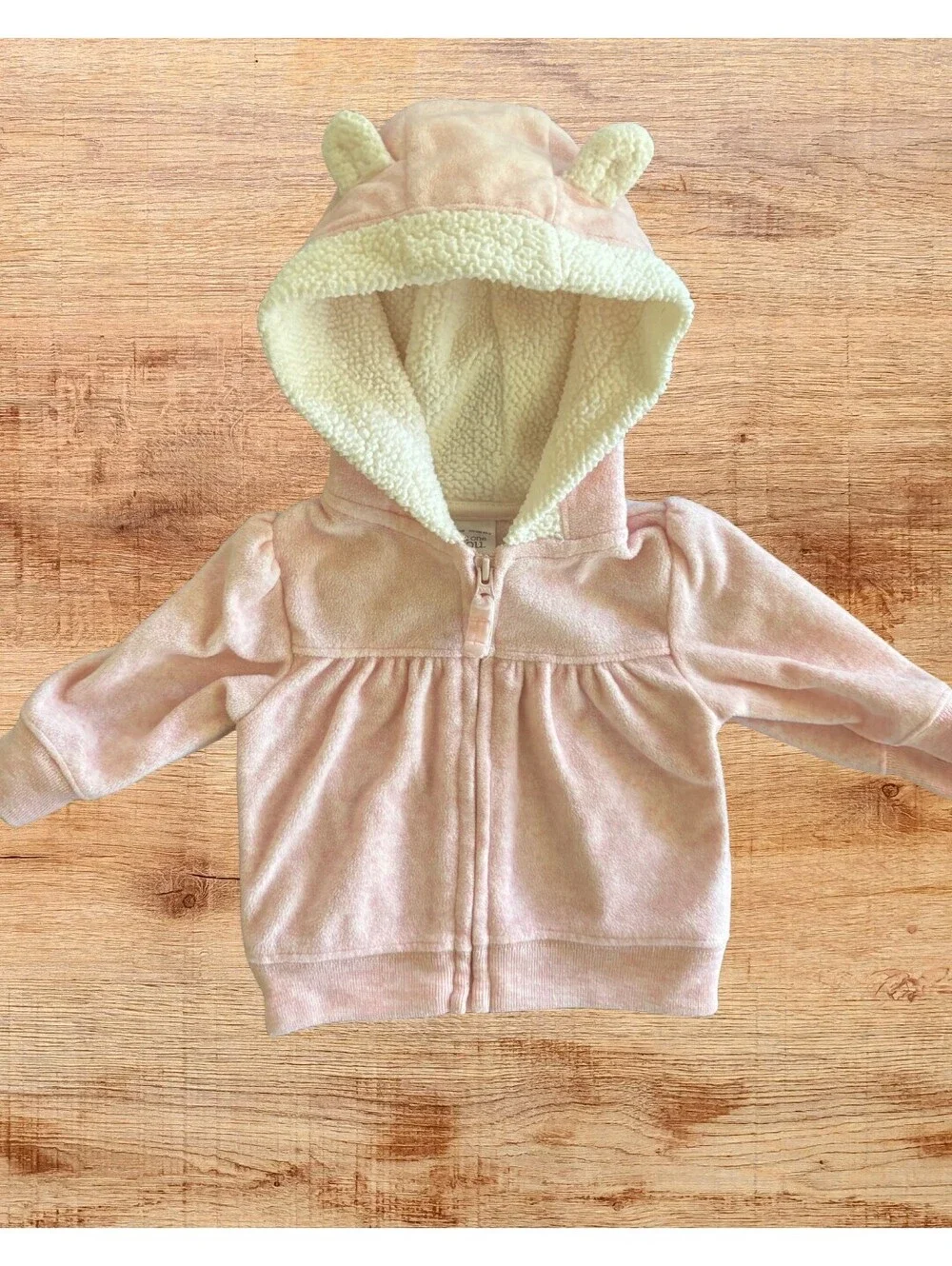 Carter's Newborn Pink Hooded Sherpa Lined Zip Hoodie Jacket
