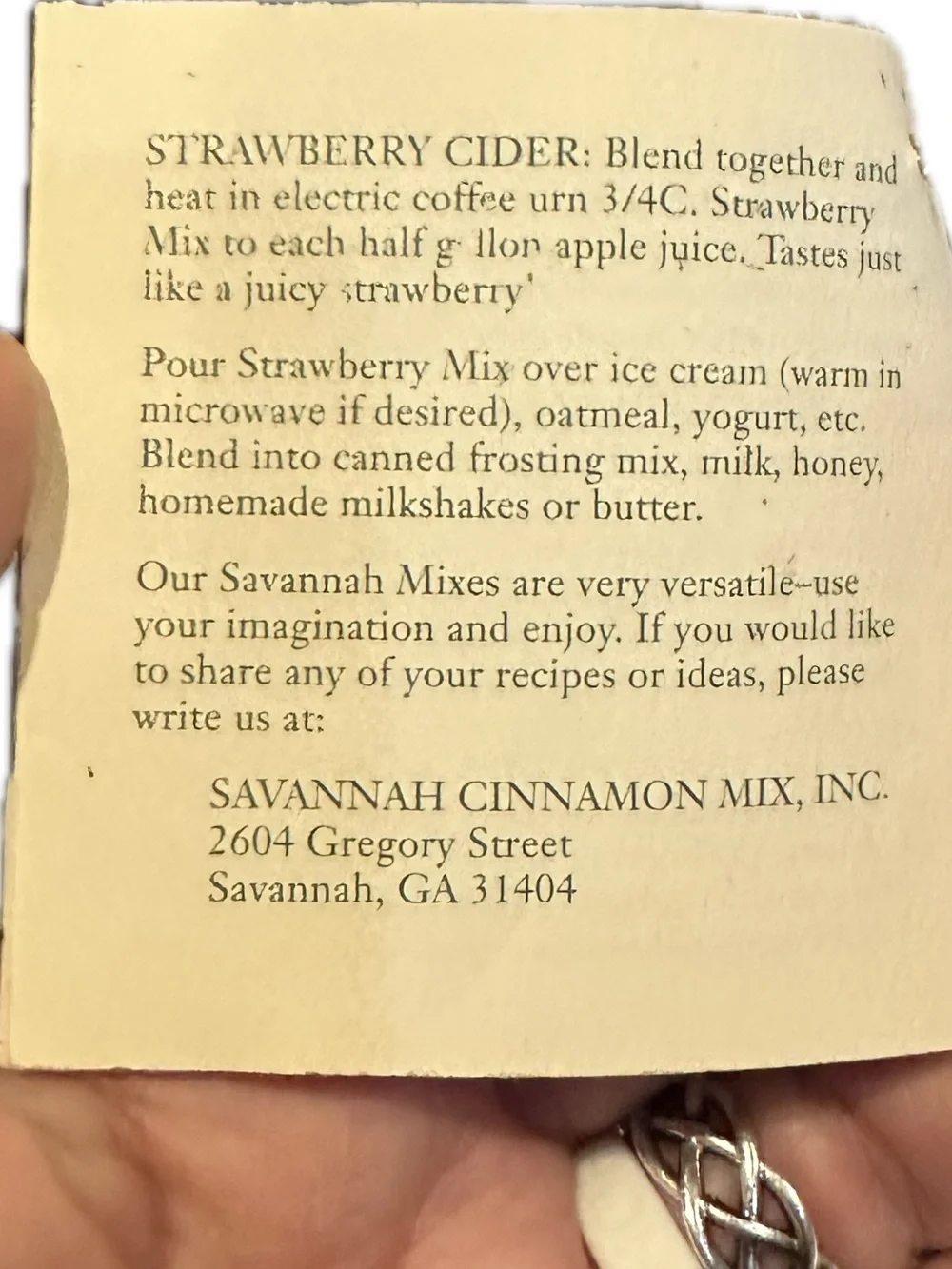 SAVANNAH CINNAMON MIX, Inc vtg southern