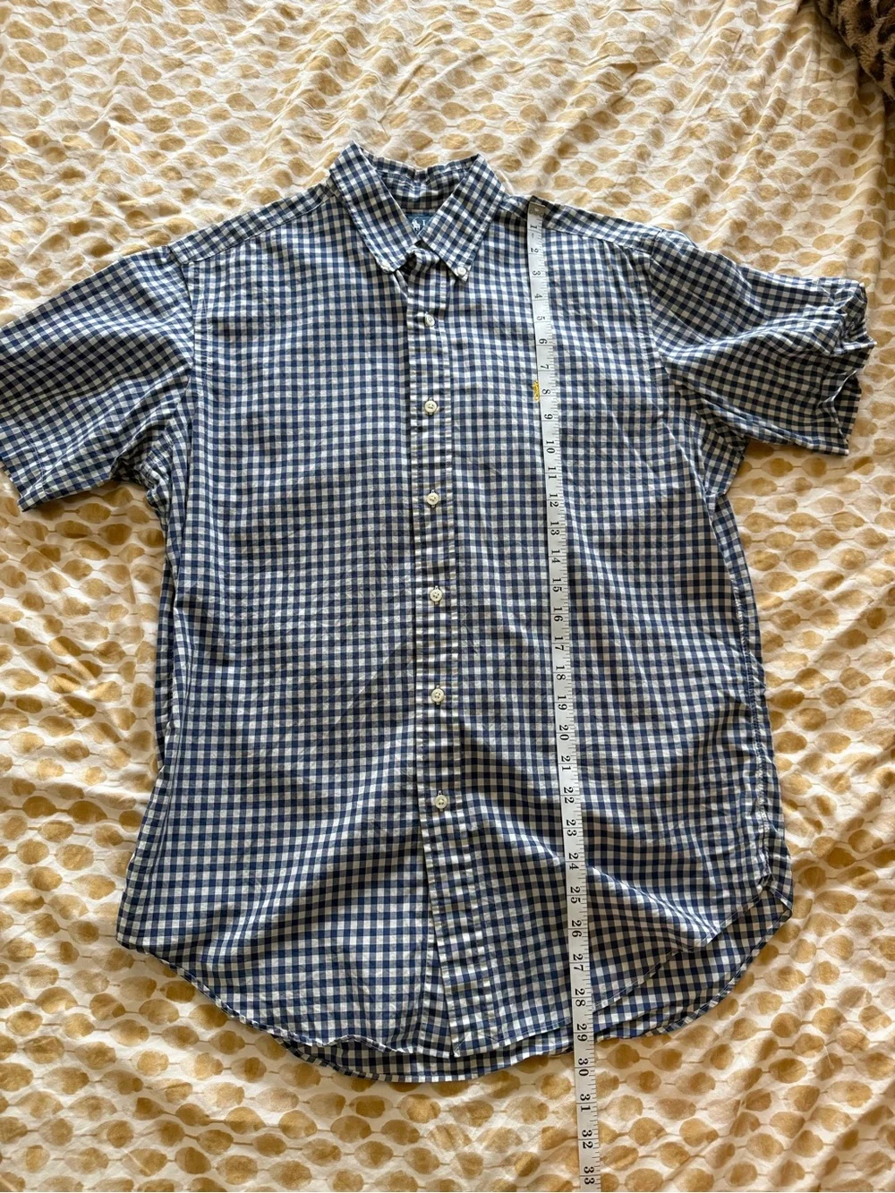 Polo by Ralph Lauren Blue & White Gingham Short-Sleeve Button-Down Shirt