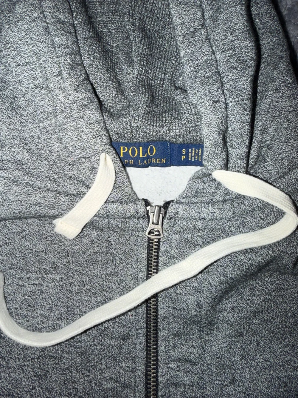 Polo by Ralph Lauren Heather Gray Zip-Up Hoodie with Red Pony