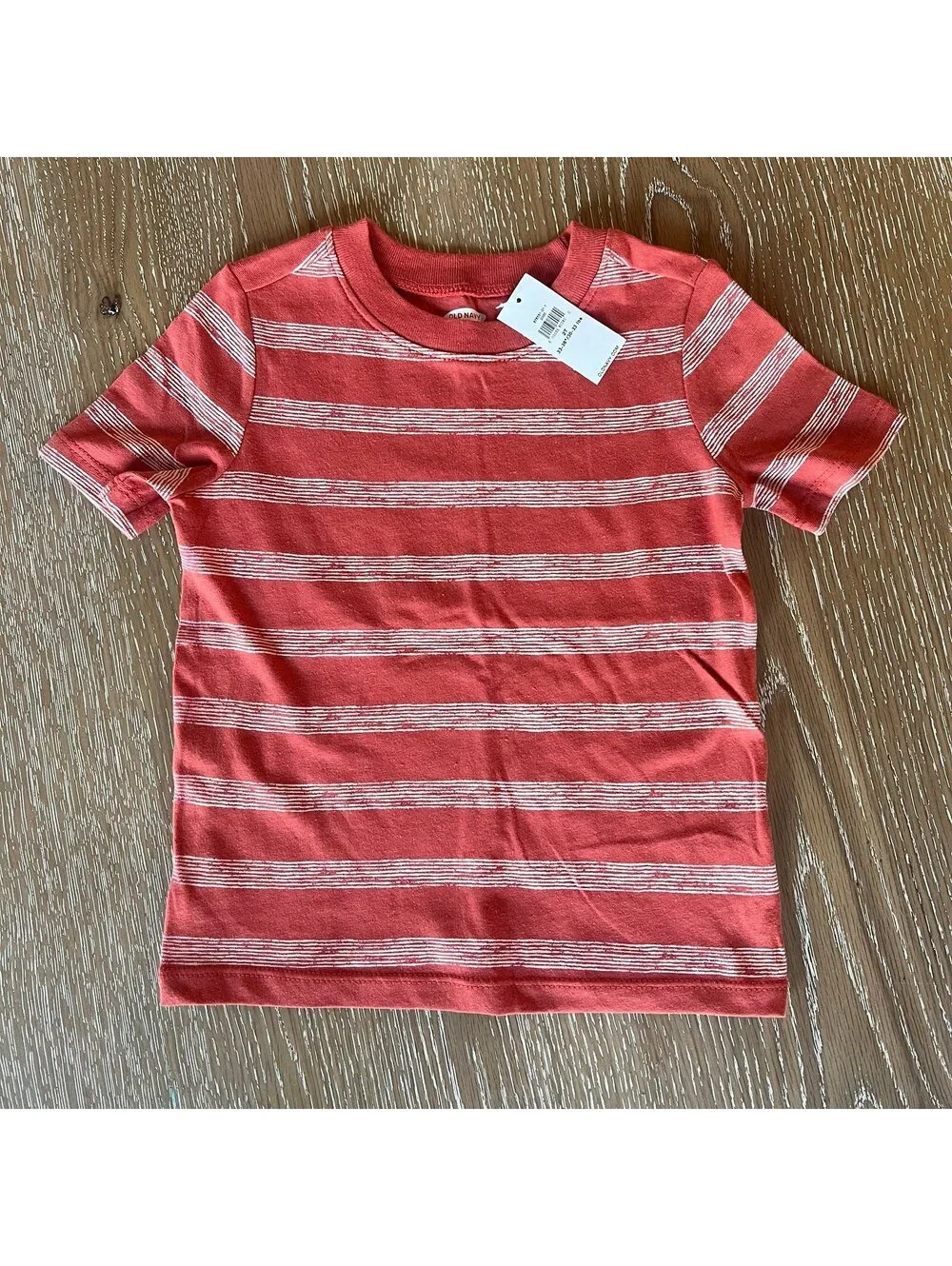 Old Navy Orange and Ehite Stripe Tee 2T