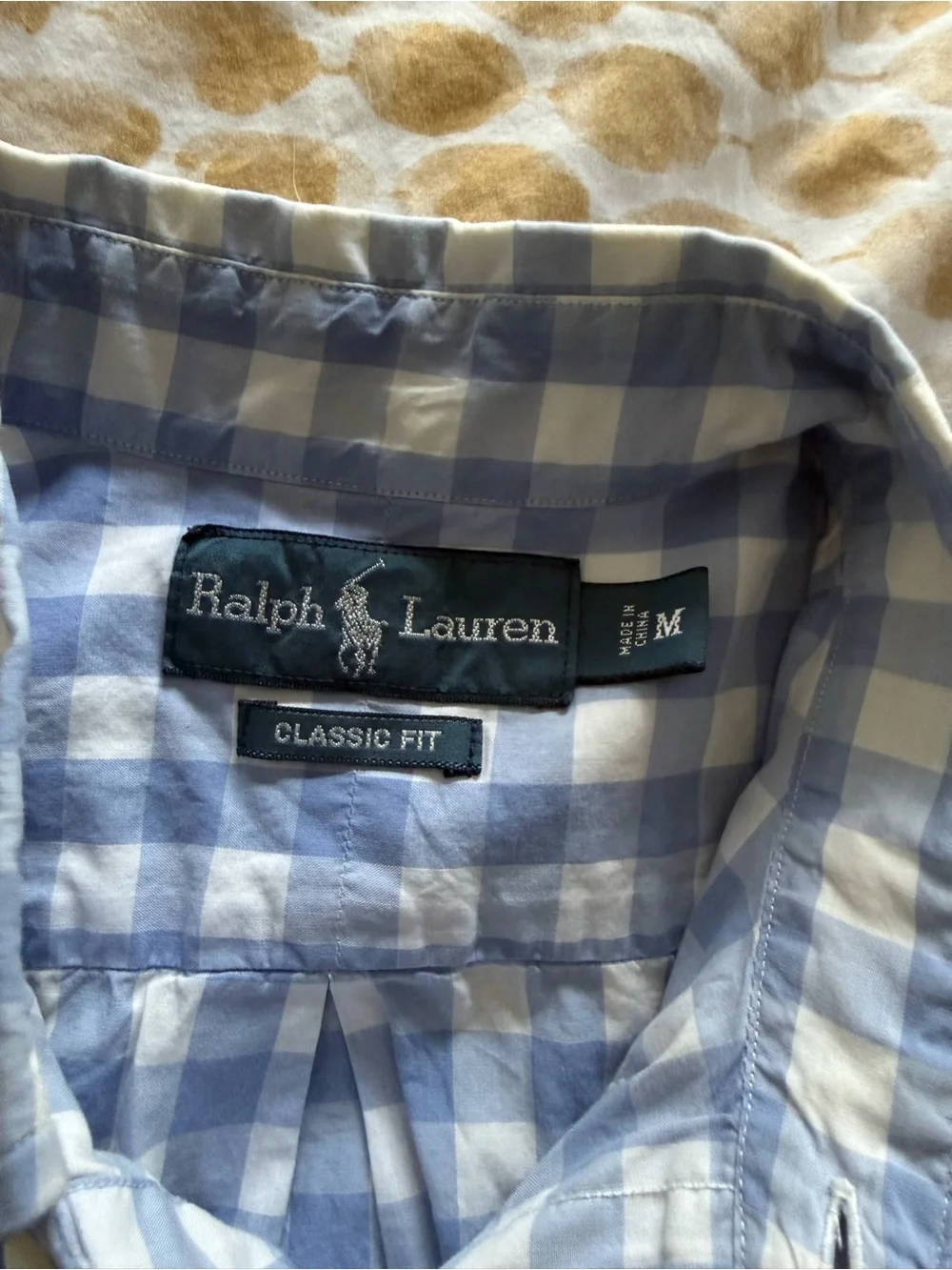 Polo by Ralph Lauren Light Blue and White Gingham Button-Down Shirt