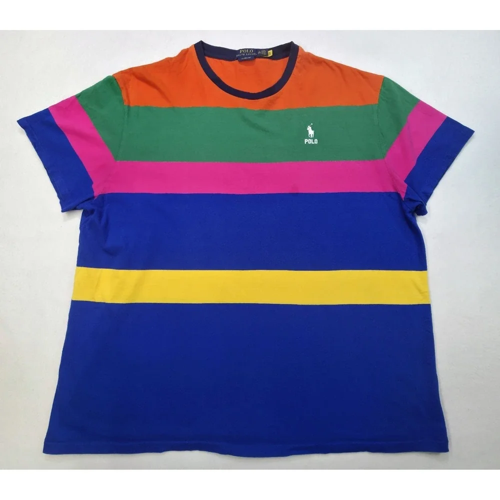 Polo Ralph Lauren Shirt Mens 2XL Classic Fit Multi Colored LIMITED USE T-Shirt