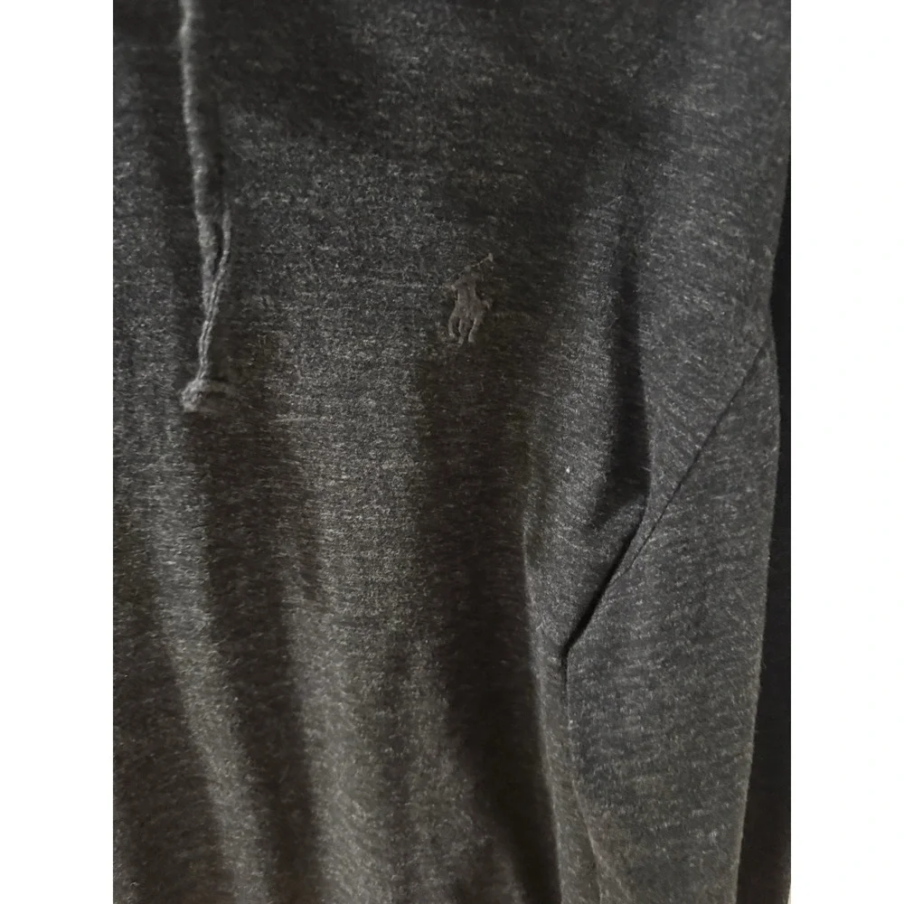 Polo Ralph Lauren Men's‎ Jersey Hooded Tee Shirt Marbled Grey Long Sleeve Med