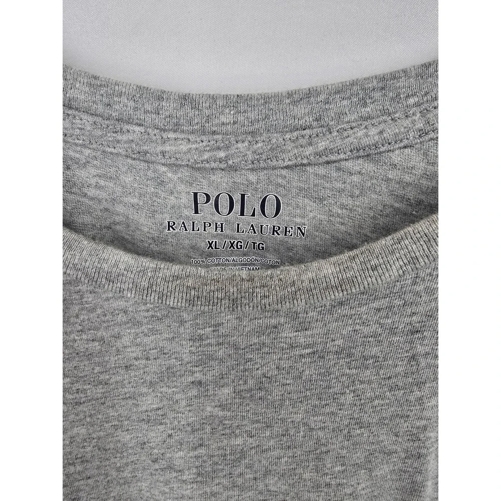 Polo Ralph Lauren Mens Polo Bear‎ Long Sleeve T-Shirt Heather Grey XL