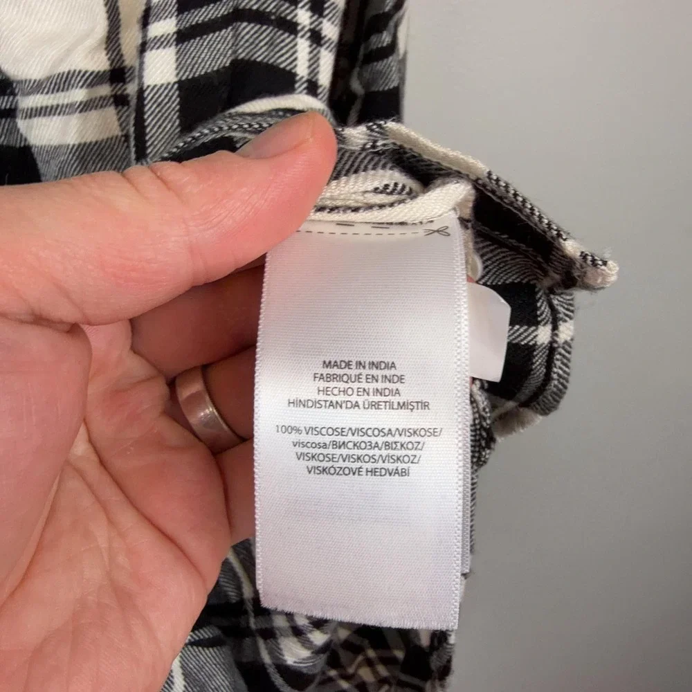 Polo Ralph Lauren Shirt men's Large Black Plaid Flannel Button Up Long‎ Sleeve