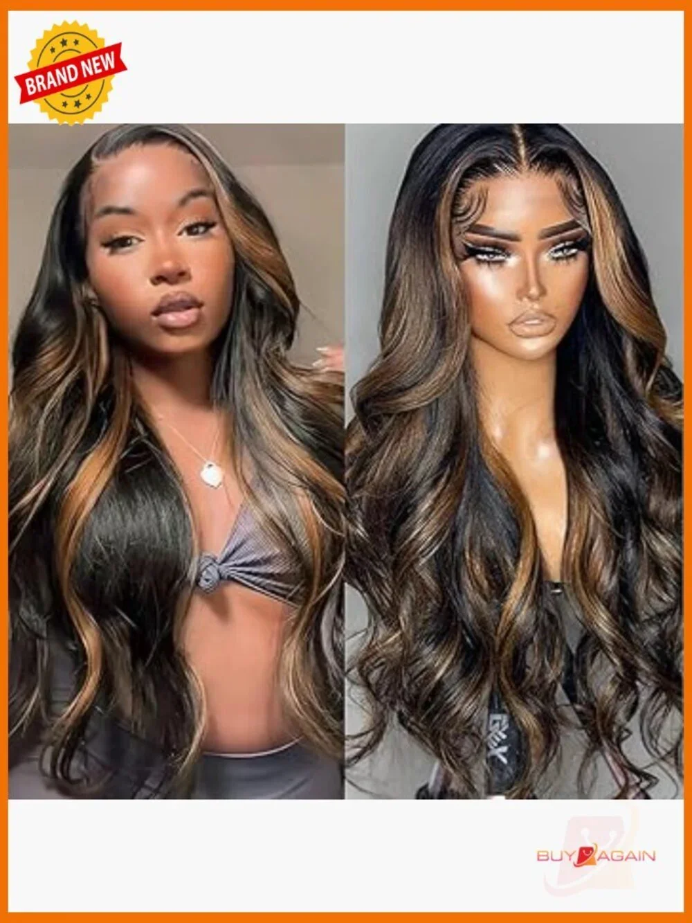 13x6 Ombre Body Wave Lace Front Wig 180% Density HD Transparent Lace Human Hair