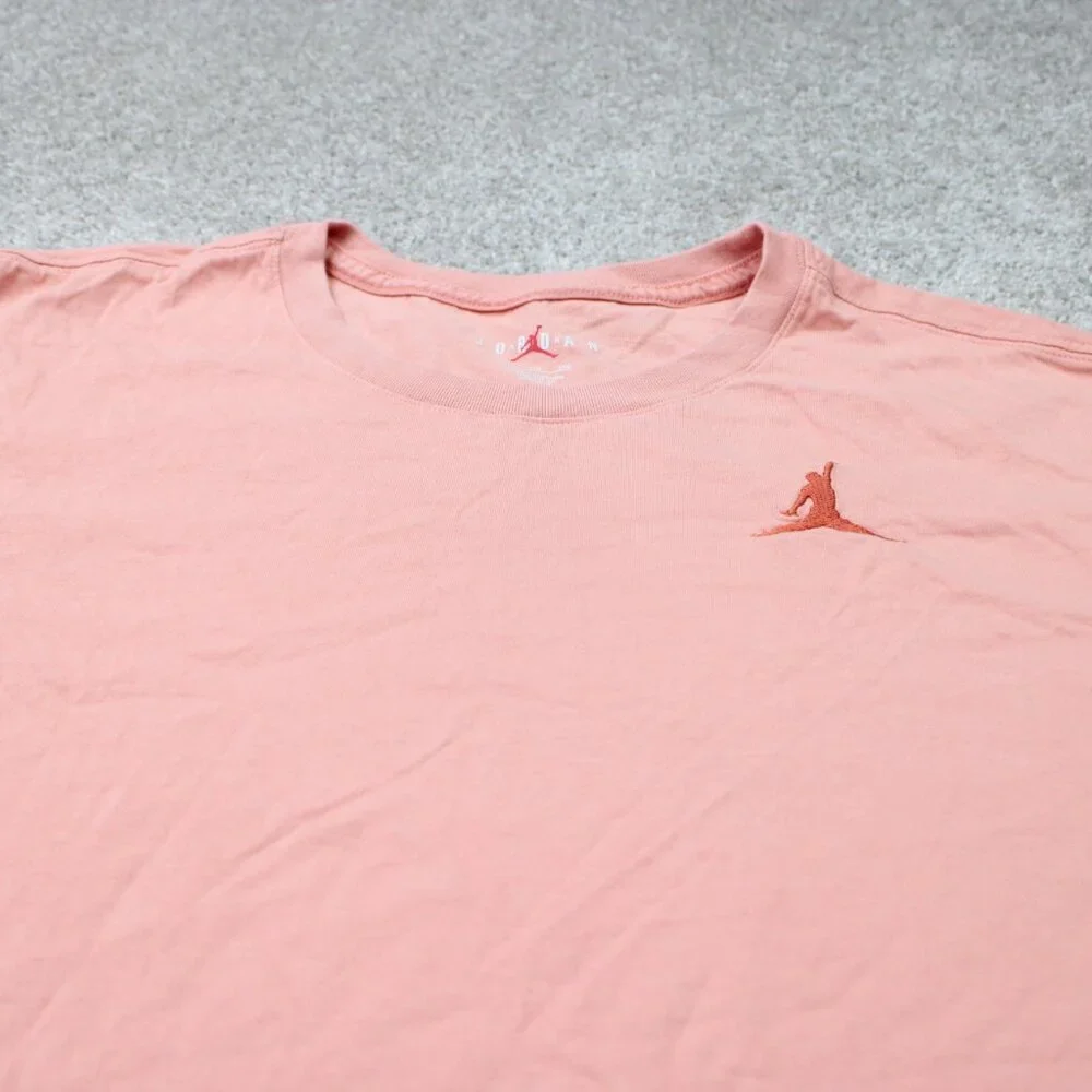 Jordan Shirt Mens 2XL XXL Pink Embroidered Jumpman‎ Logo Cotton Short Sleeve