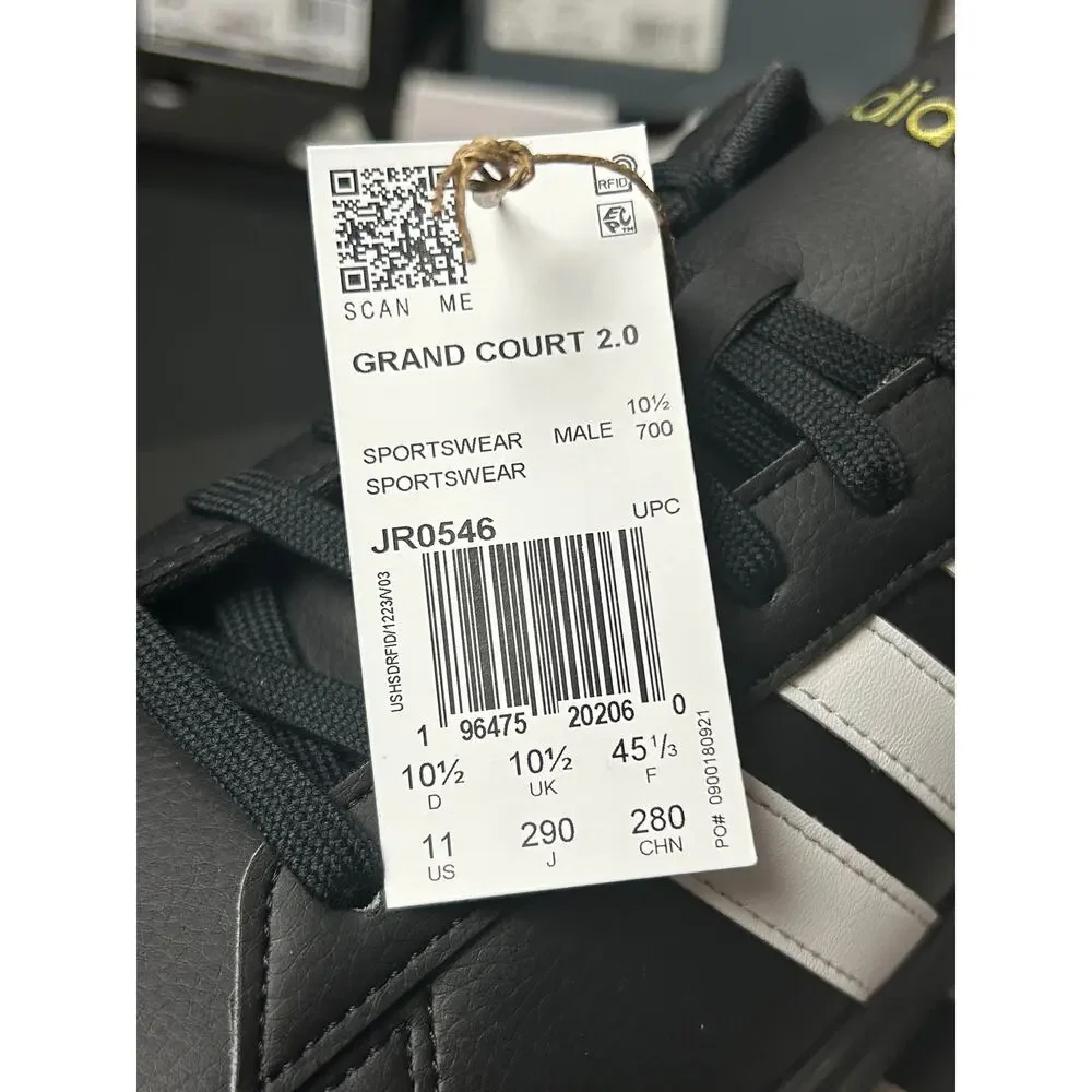 adidas Grand Court 2.0 Black White / $70 Retail! / Size 11 / Brand New!!
