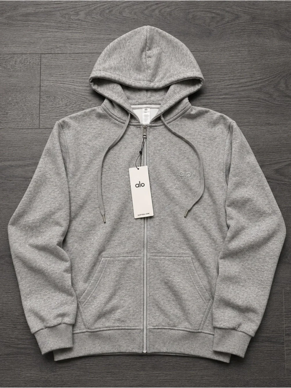 ALO YOGA Gray Full Zip Hoodie & Wide Leg Sweatpants Set NWT Women’s Large
