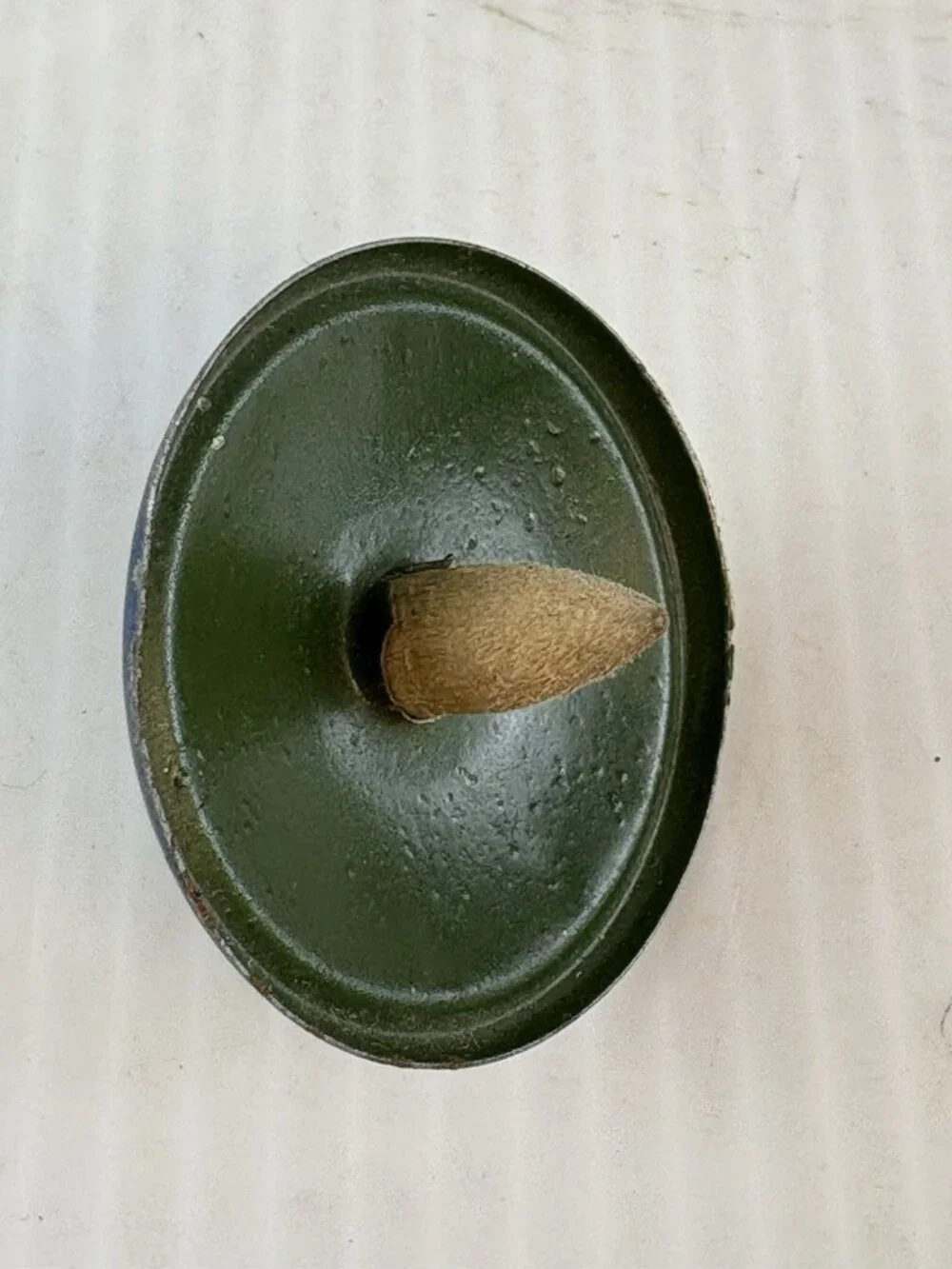 Antique Poll-Parrot Shoes Advertising Tin Spinning Top, 1.25in, UA-51, Vtg