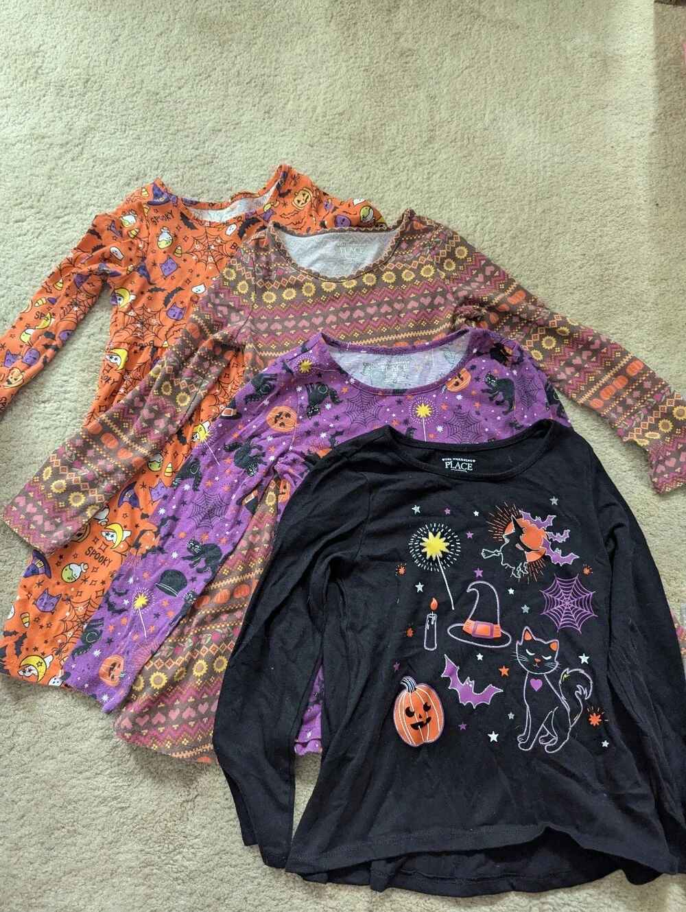 Children's Place Halloween/Fall/Pumpkin Lot Dresses And Long Sleeve Shirts 5T