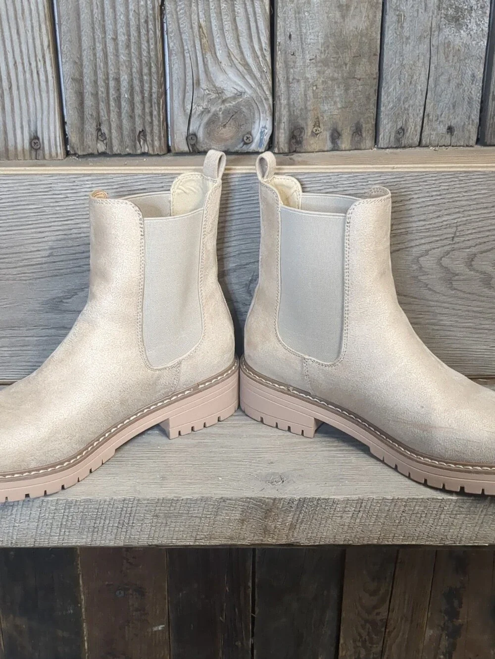 Vodvob Chelsea Boots Fashion Slip On Booties Women's Size 10