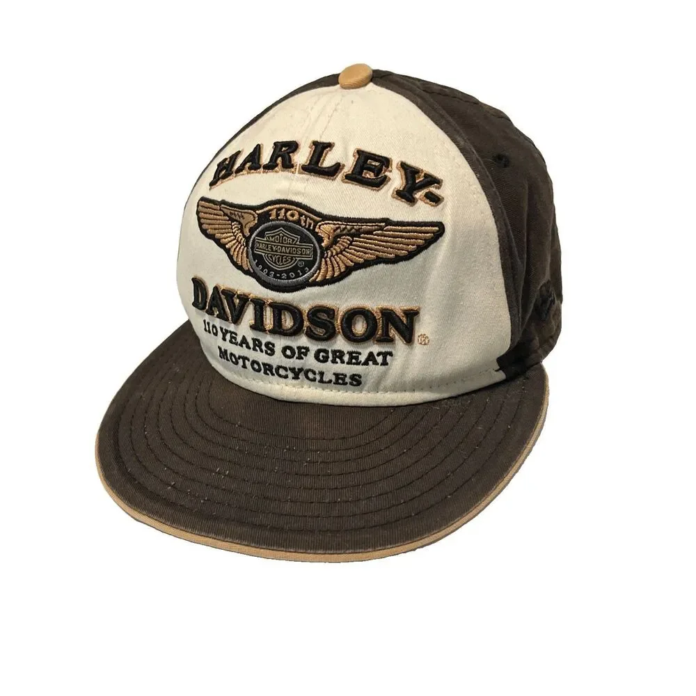 Harley Davidson Vintage Look New ERA 110 Years Of Great Motorcycles  Hat 7 1/4