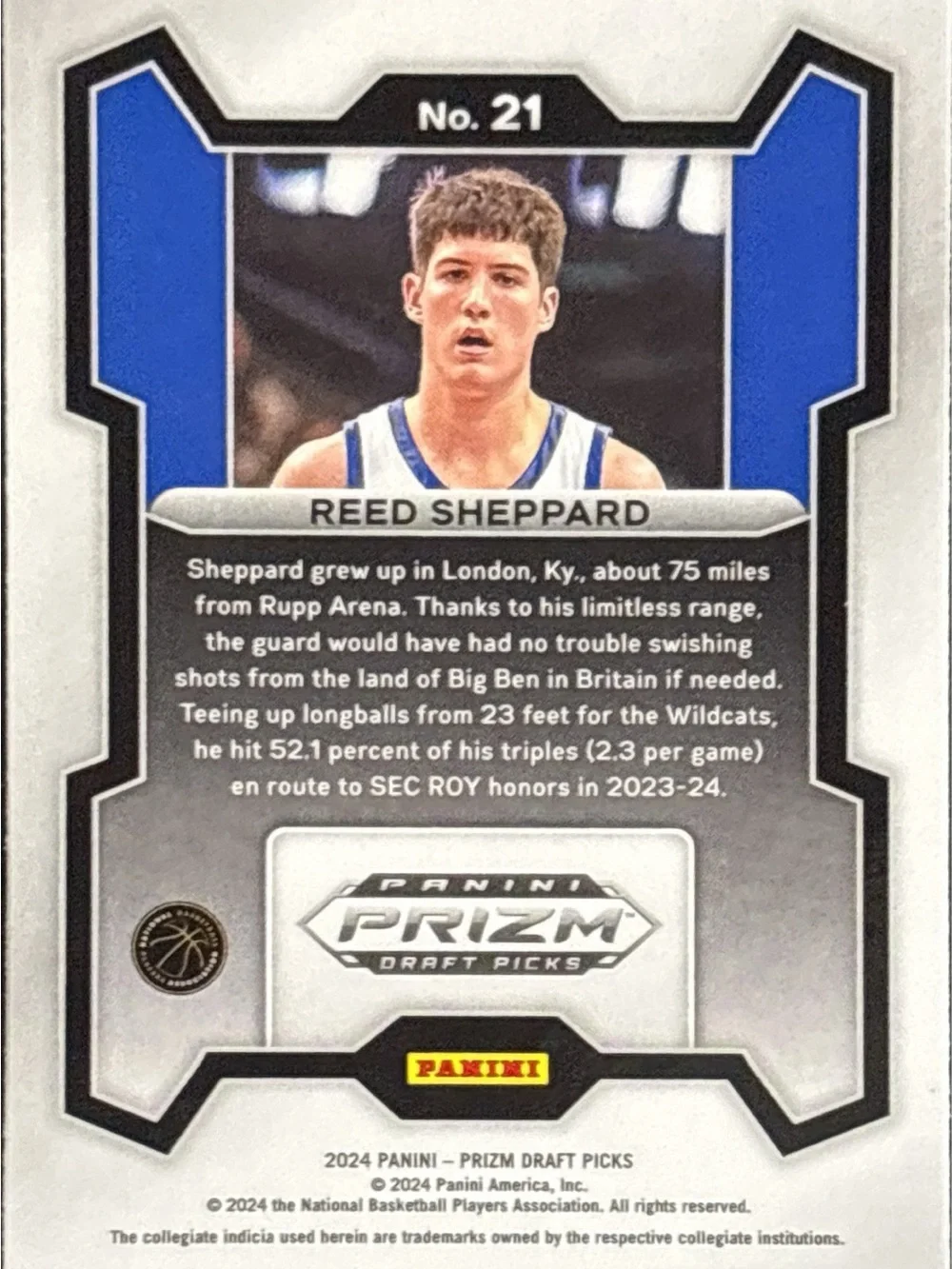 Panini Prizm Reed Sheppard Rookie Card
