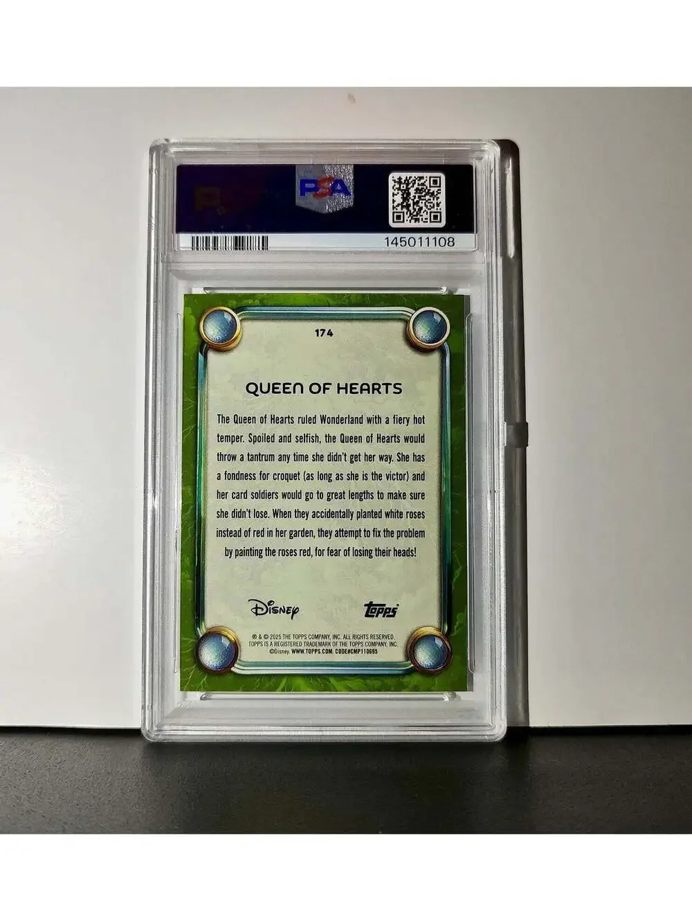 Queen of Hearts 2025 Topps Disney Wonder #174 Card Alice in Wonderland PSA 10