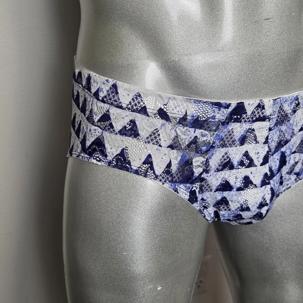 Cosabella‎ Men Never Say Never Comfort Micro Brief Blue White Lace Print size S
