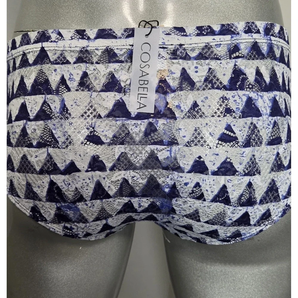 Cosabella‎ Men Never Say Never Comfort Micro Brief Blue White Lace Print size S