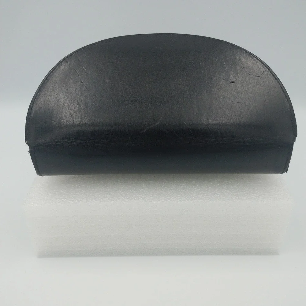 Vtg Gucci Leather Large Sunglasses Case Black Soft Flip Clam Shell Protection