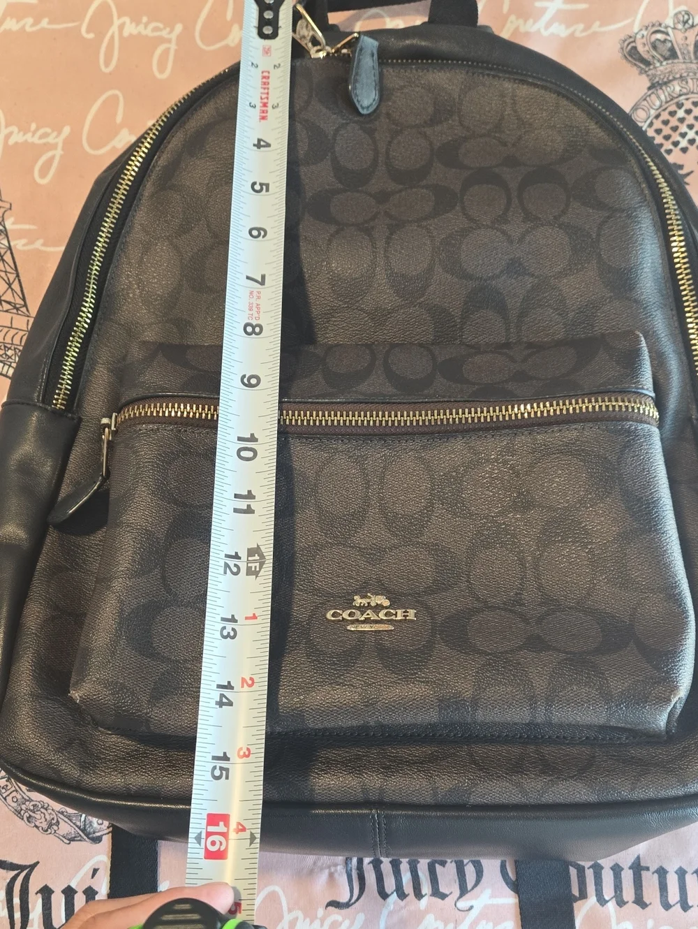 EUC Coach Signature Charley Small Leather Multi/Brown Backpack