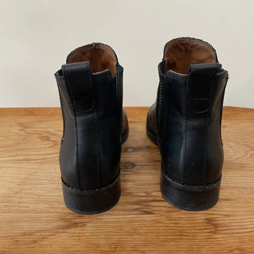 Madewell The Ainsley Chelsea Boot Leather Black Low Heel Ankle Women’s Sz US 7