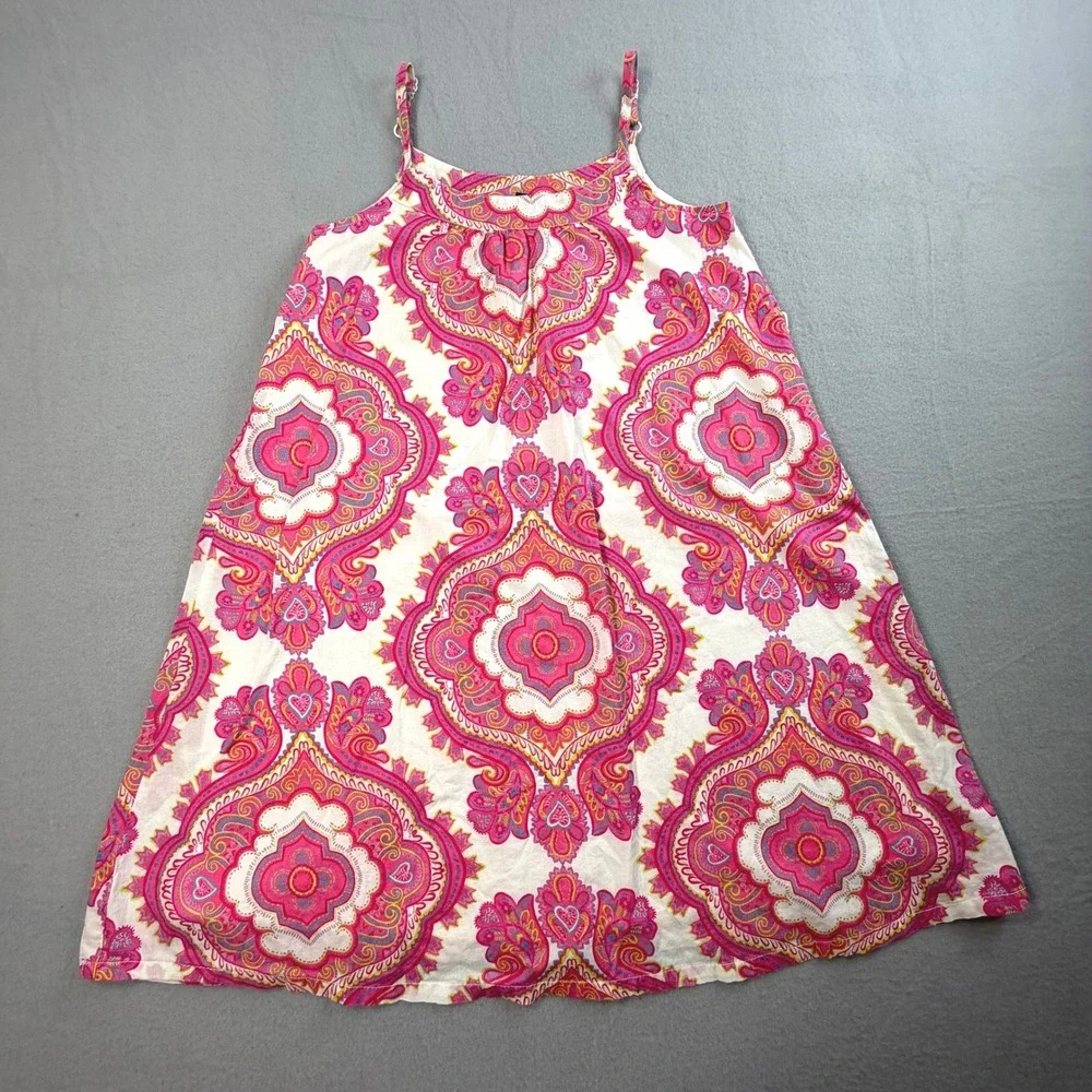 GapKids Pink Paisley Dress Girls S 6-7 Medallion Sleeveless Cotton Boho Summer