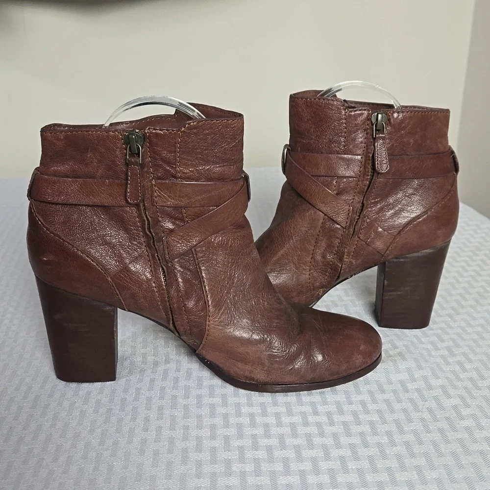 Cole Haan brown leather ankle booties