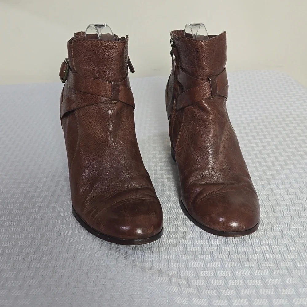 Cole Haan brown leather ankle booties