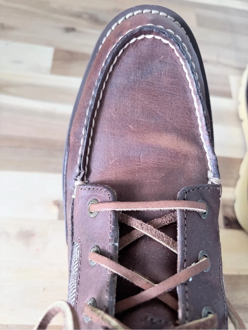 Sperry Top-Sider Men’s Leather & Herringbone Tweed Moc-Toe Boot Size 8