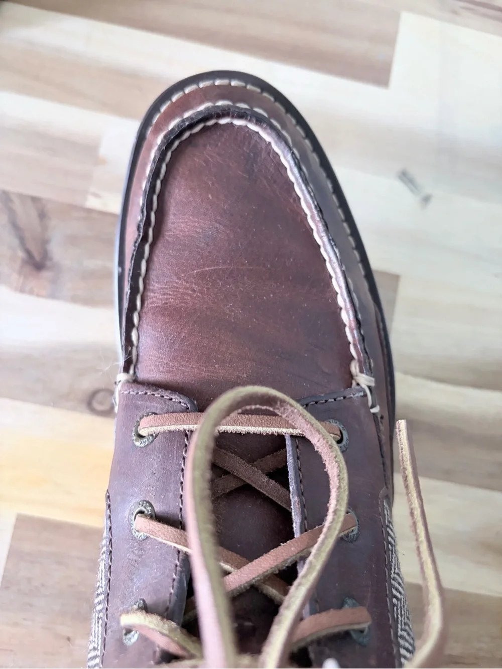 Sperry Top-Sider Men’s Leather & Herringbone Tweed Moc-Toe Boot Size 8