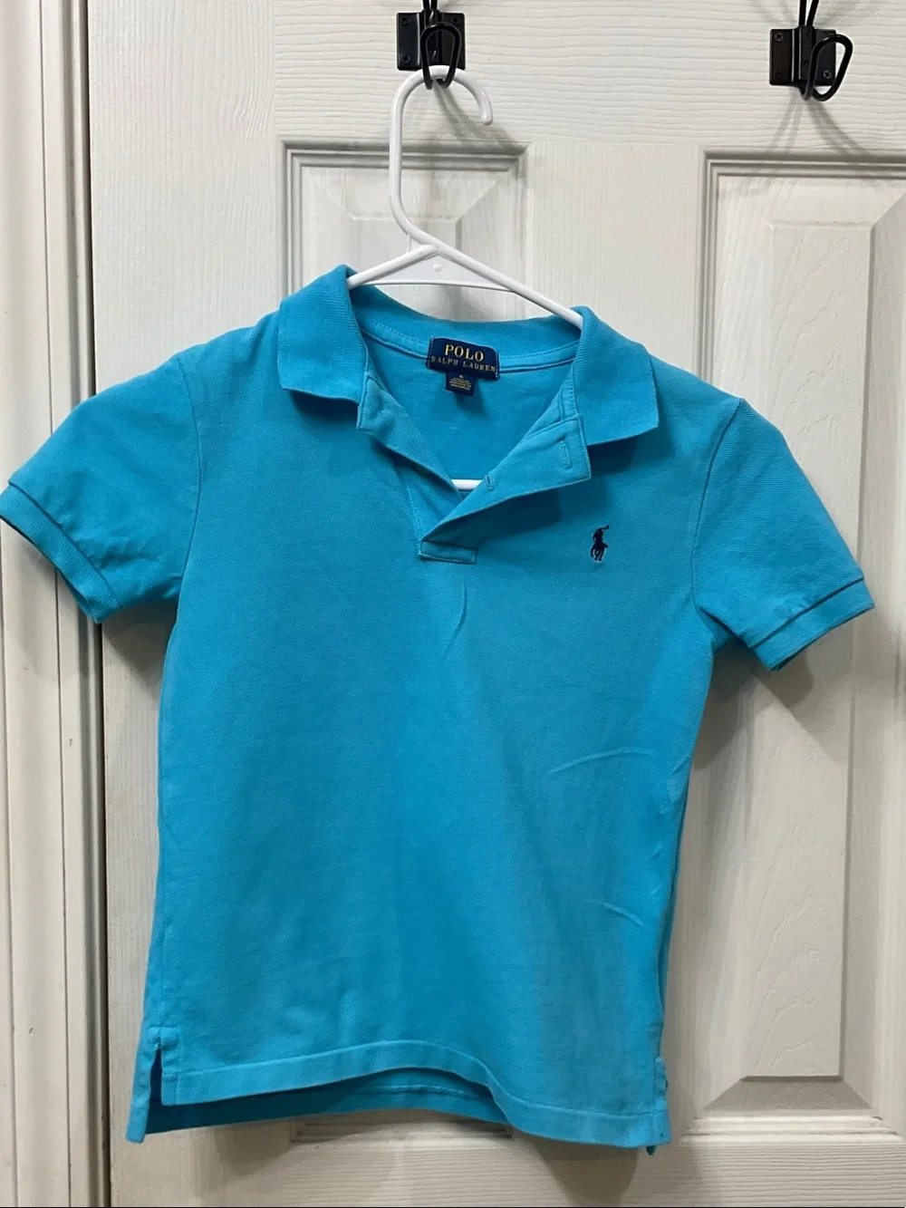 Ralph Lauren Girls' Turquoise Blue Short Sleeve Polo