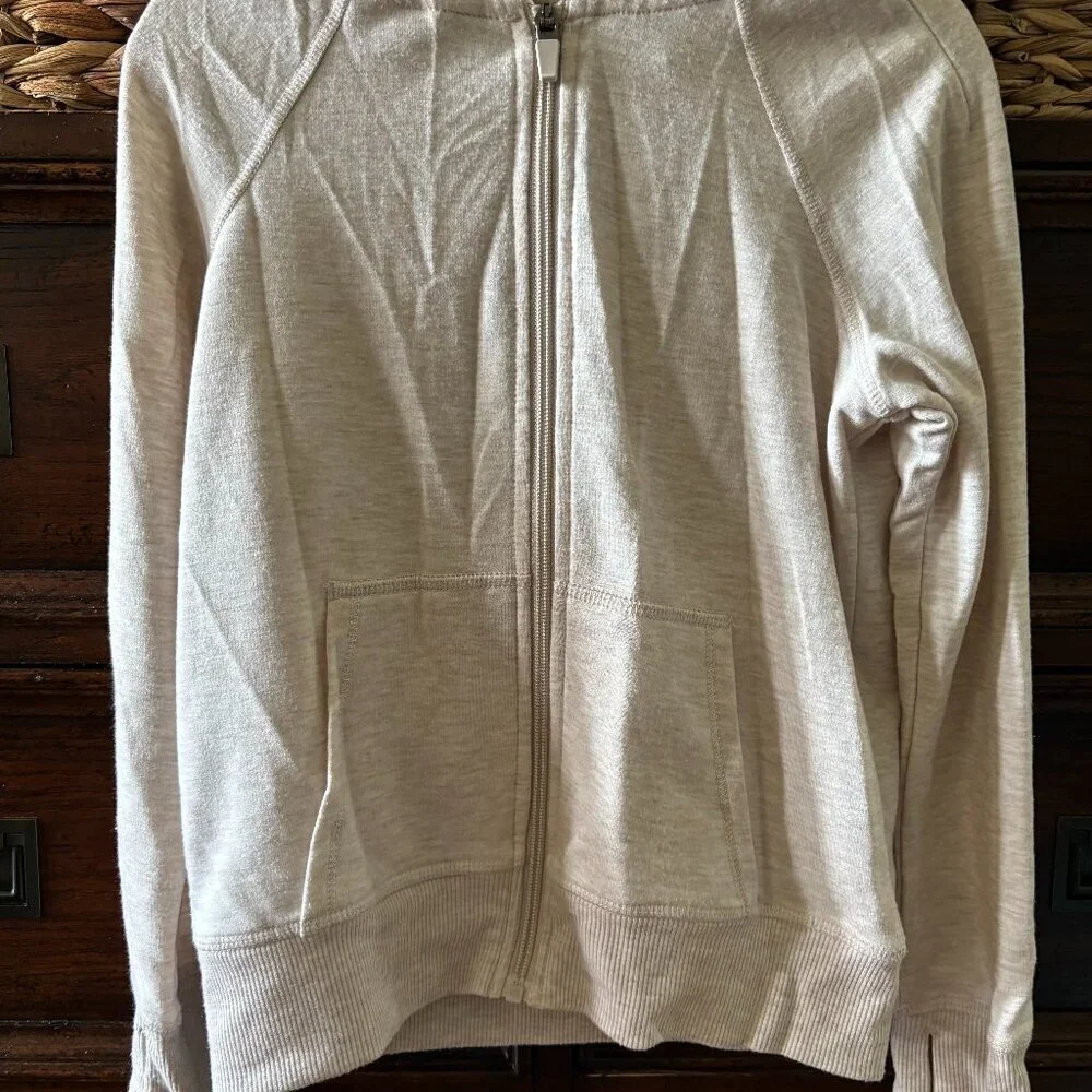 90 degree cream lightweight zipped hoodie jacket in size S 7-8