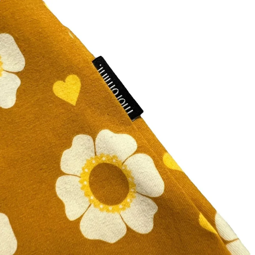 Moromini Sz 128/134 (8-9Y) Organic Mustard Flowers Dress