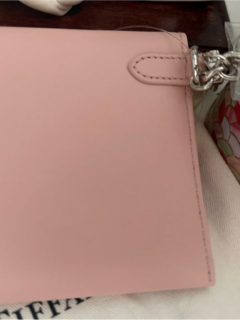 Tiffany & Co. Blush Pink Heart Leather Mini Crossbody Pouch