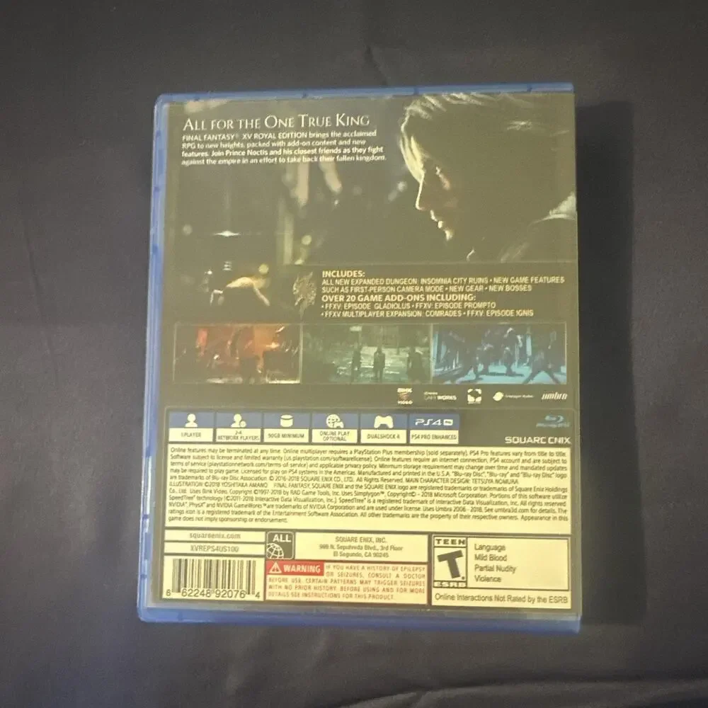 Final Fantasy XV Royal Edition PS4 - Excellent w/ Verified Royal Pack!