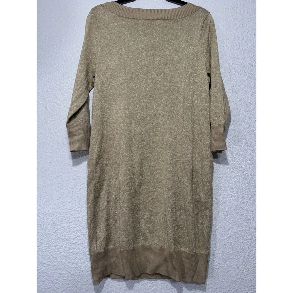 MK Michael Kors Dress L Sweater Womens Dressy Gold Designer Luxury New