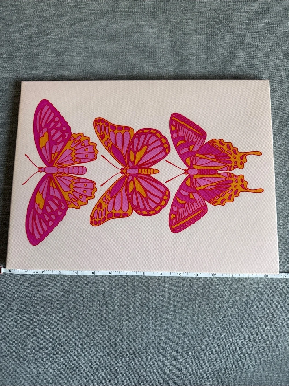 Pink and Orange Hippie Style Canvases - Set of 3