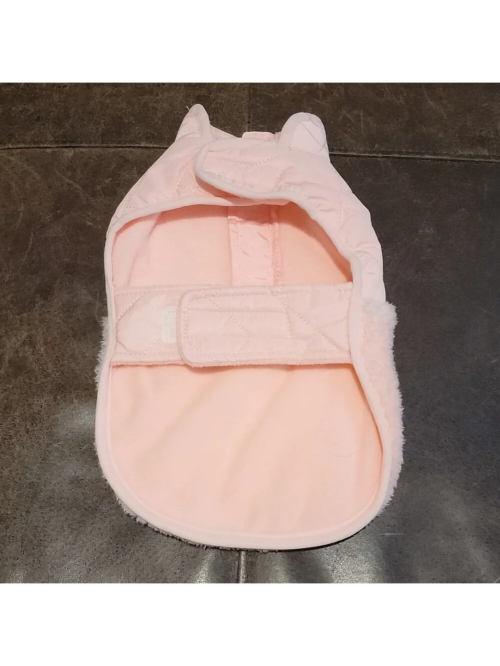 PET LOVE Pink Dog Vest Coat Quilted Puffer Faux Fur Fleece  Jacket Size XS 281