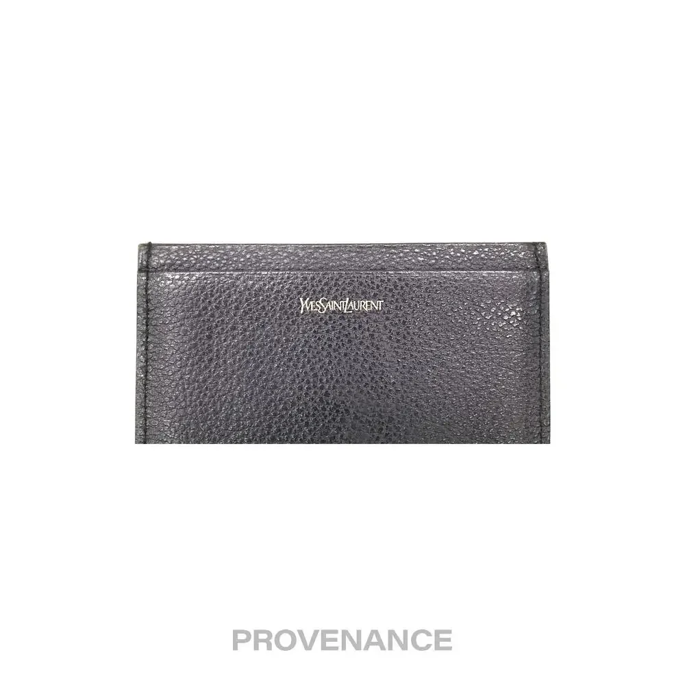 🔴 Saint Laurent Paris YSL Logo Card Holder Wallet - Black