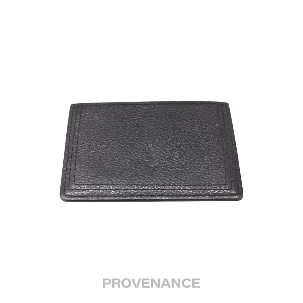 🔴 Saint Laurent Paris YSL Logo Card Holder Wallet - Black