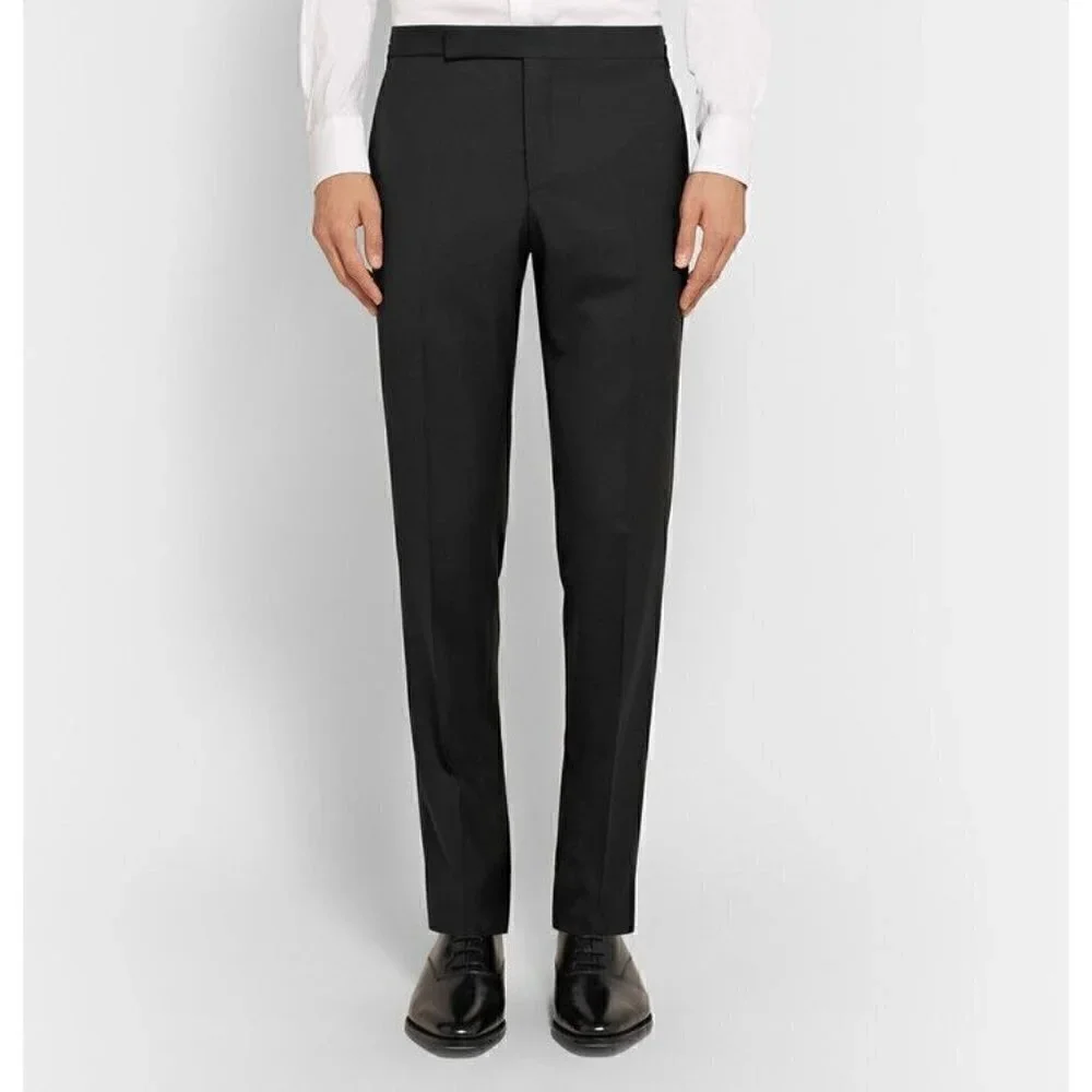 NWT Ralph‎ Lauren Fairbanks Tuxedo Wool Slim Fit Pants Navy Blue 46R