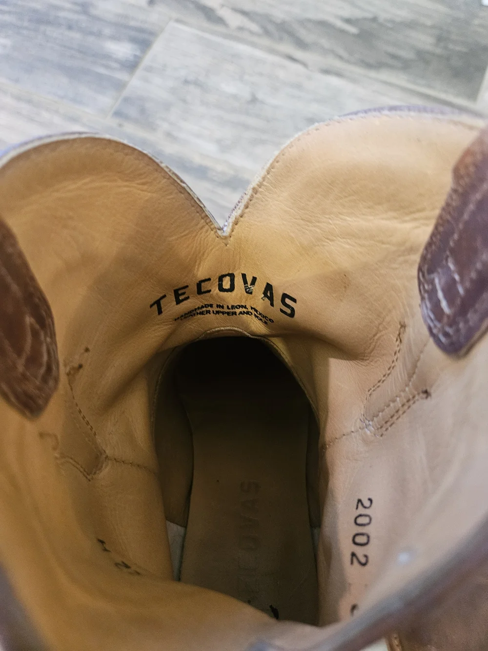 Tecovas insole scuff brown
