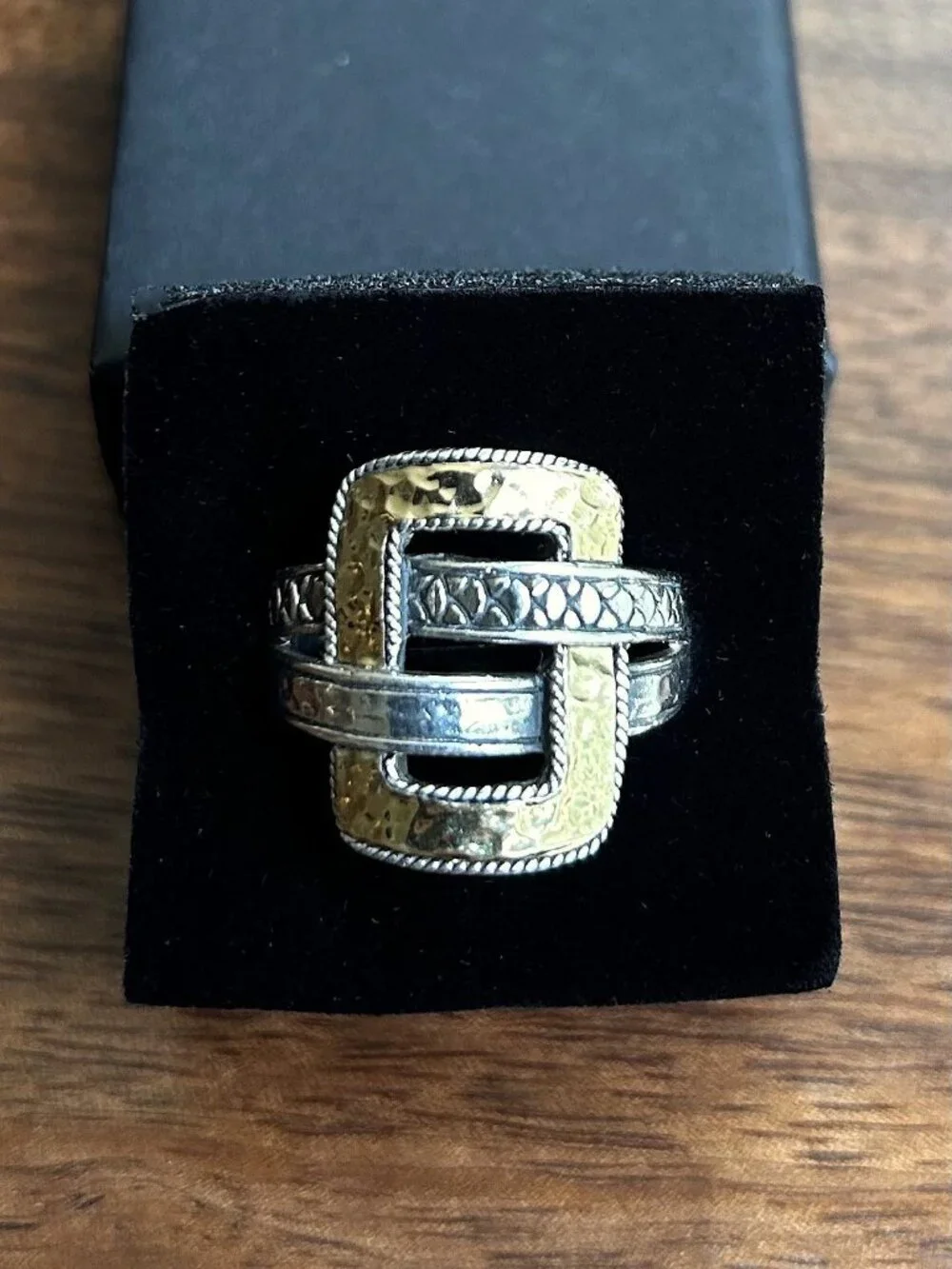 New ROSS SIMONS Sterling Silver and 18K Bali-Style Buckle Ring