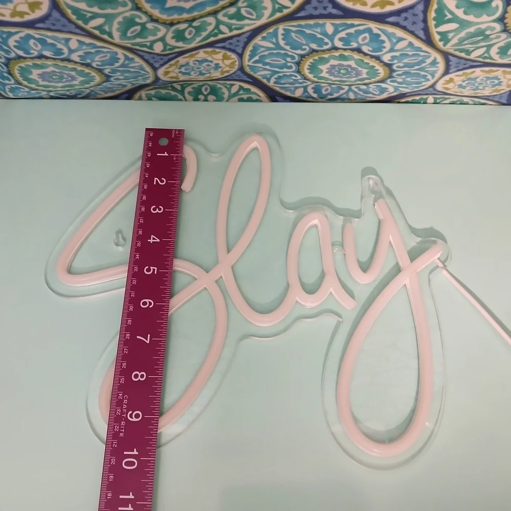 Pink/Purple Neon 'Slay' Sign LED Light Wall Decor Bedroom Dorm Party Aesthetic