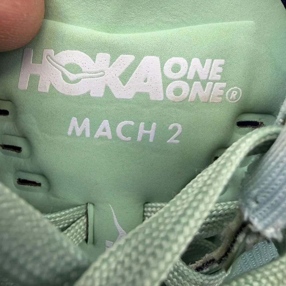Hoka One One Mach 2 Shoes Womens Size 7 Green Running Sneakers 1099722 ALCH