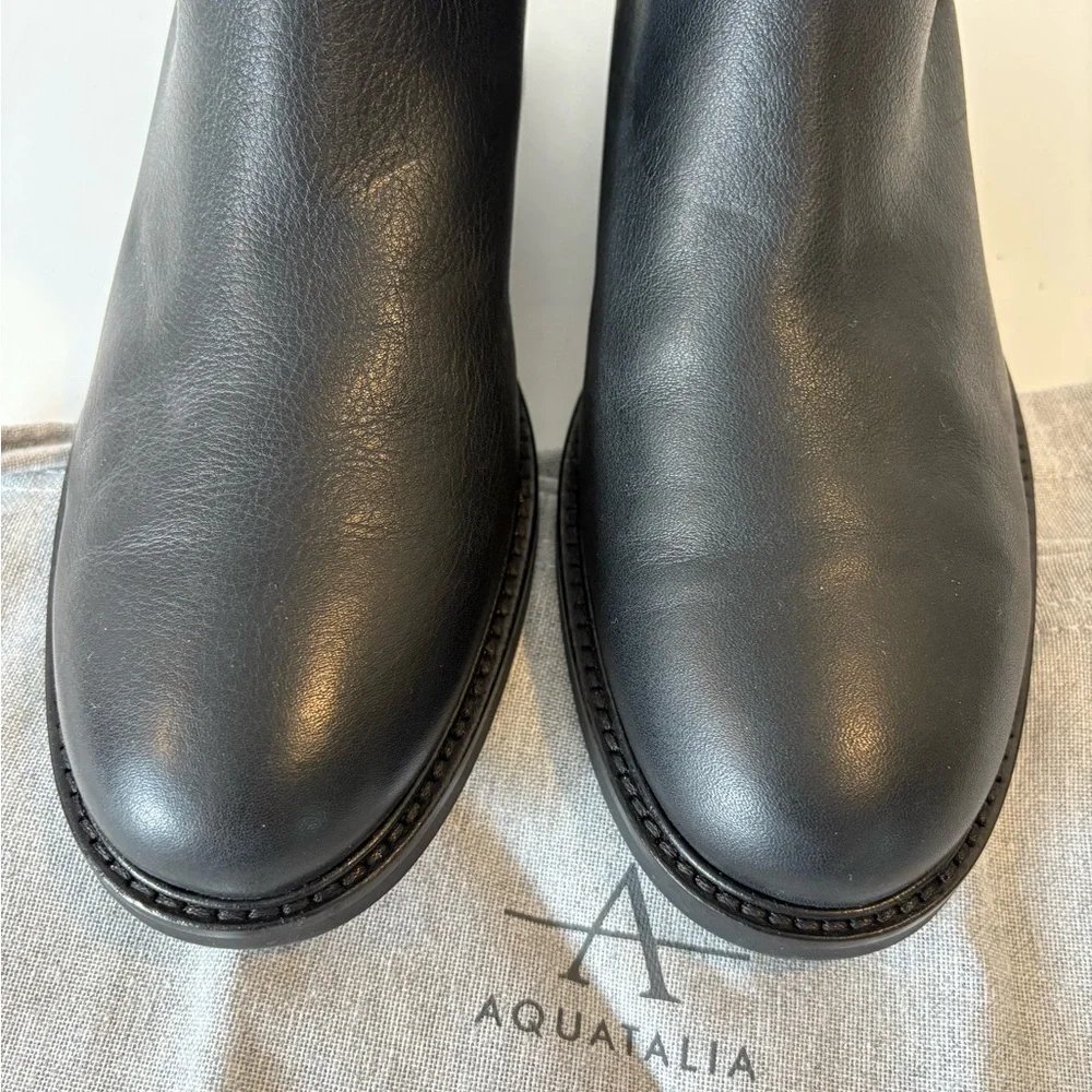 Aquatalia  Bree Black Leather Ankle Boots, NWOT Water Resistant